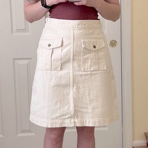 J Crew Cream A-line Denim Skirt NWT